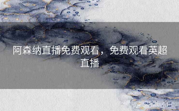 阿森纳直播免费观看，免费观看英超直播