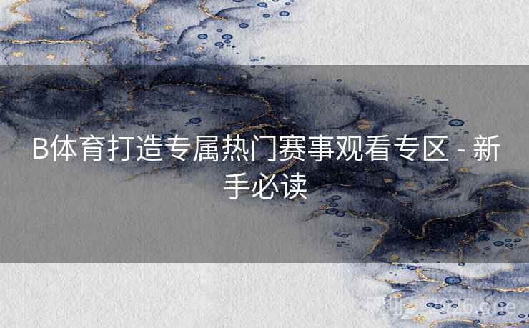 B体育打造专属热门赛事观看专区 - 新手必读