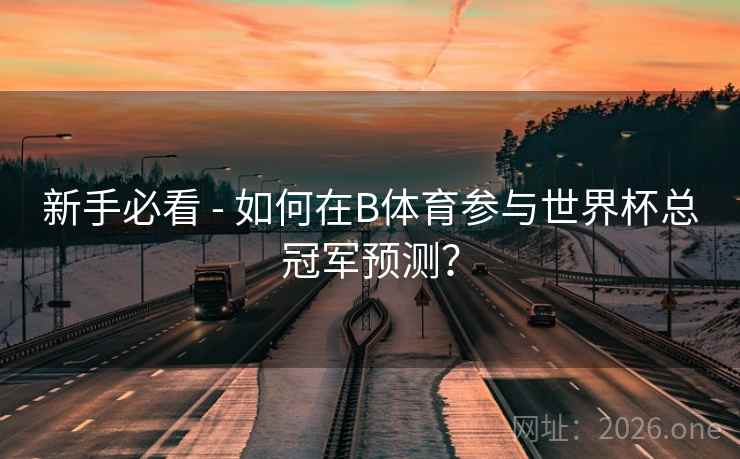 新手必看 - 如何在B体育参与世界杯总冠军预测？