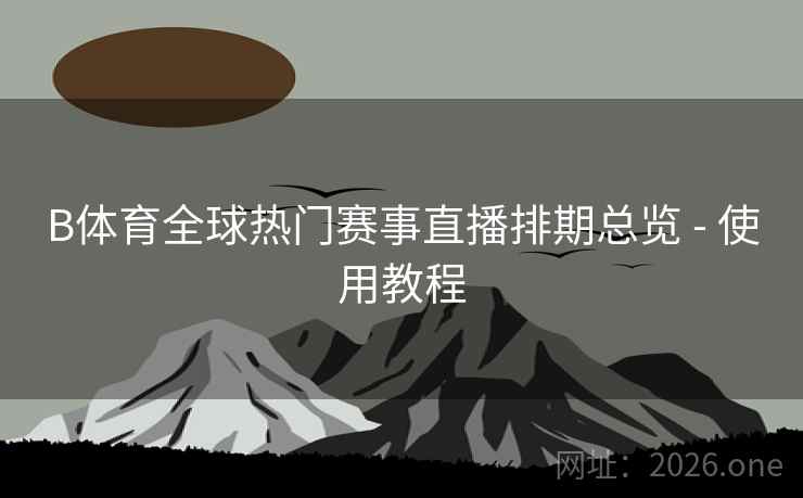 B体育全球热门赛事直播排期总览 - 使用教程