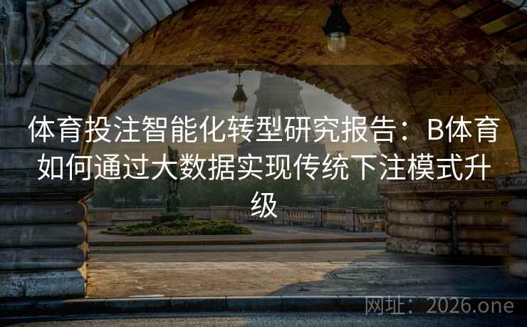 体育投注智能化转型研究报告：B体育如何通过大数据实现传统下注模式升级